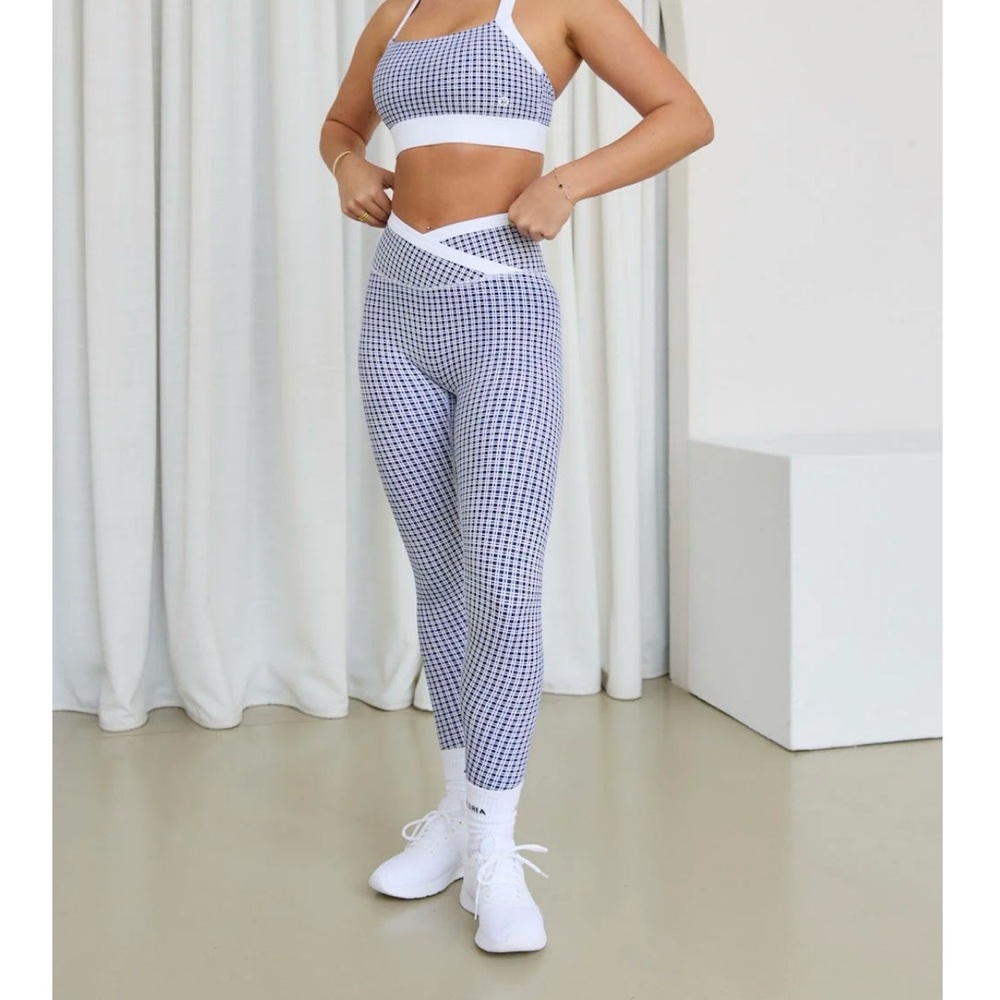 Astoria Activewear Blue Lattice Set in M